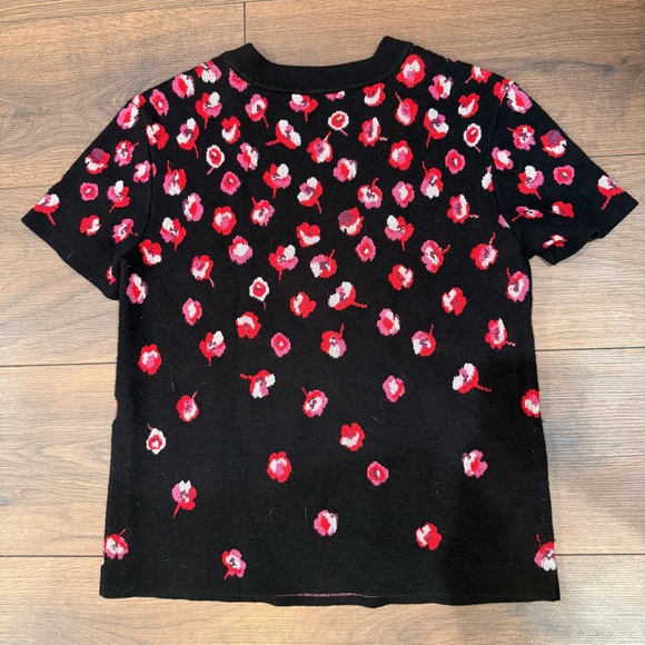 Kate Spade Falling Petals Knit Pullover Crew Neck Sweater Top - Picture 2 of 5